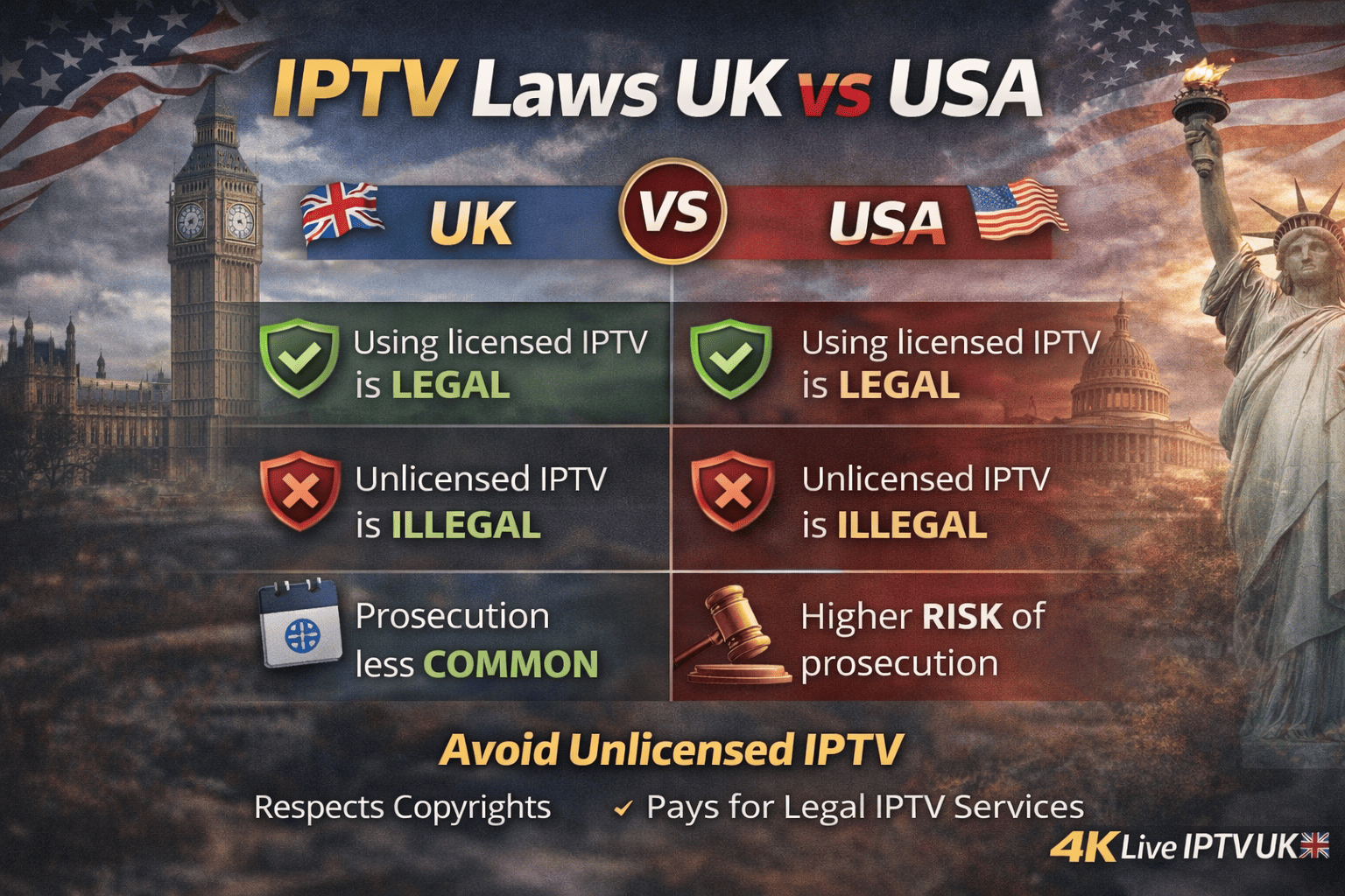 IPTV Laws UK vs USA